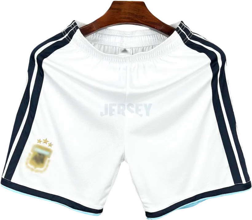 Argentinien Retro-Shorts 2026 Heim weiß – Vorderseite