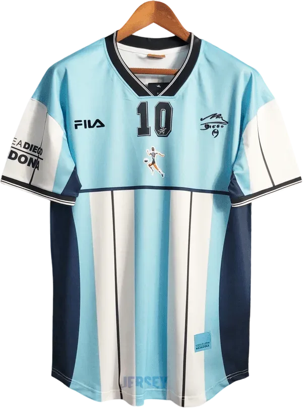 Argentinien Retro-Trikot 2001 Heim Maradona – Vorderseite