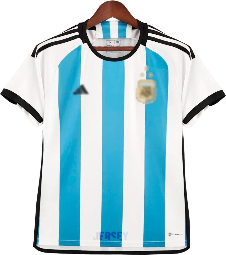 Argentinien Retro-Trikot 2022 Heim Tres Estrellas – Vorderseite