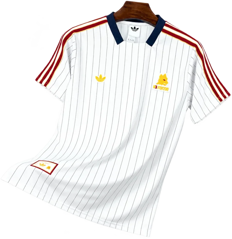AS Rom Retro-Trikot 2025/26 Sonderedition Terrace Icons – Vorderseite