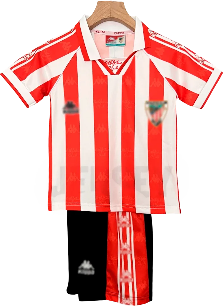 Athletic Bilbao Retro-Trikot 1995/96 Heim für Kinder – Vorderseite