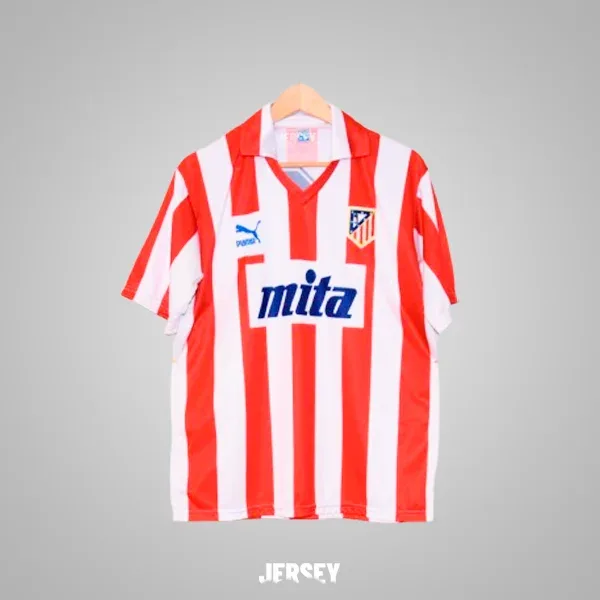 Atlético Madrid Retro-Trikot 1987/88 Heim – Vorderseite