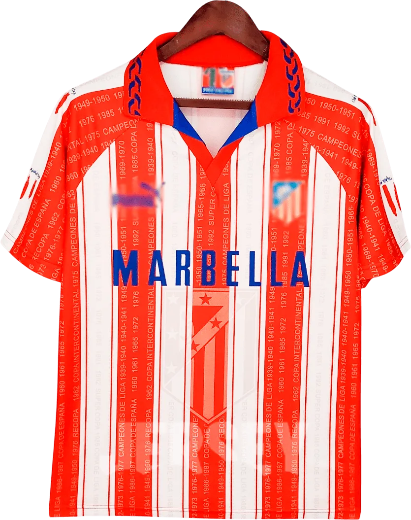 Atlético Madrid Retro-Trikot 1995/96 Heim – Vorderseite