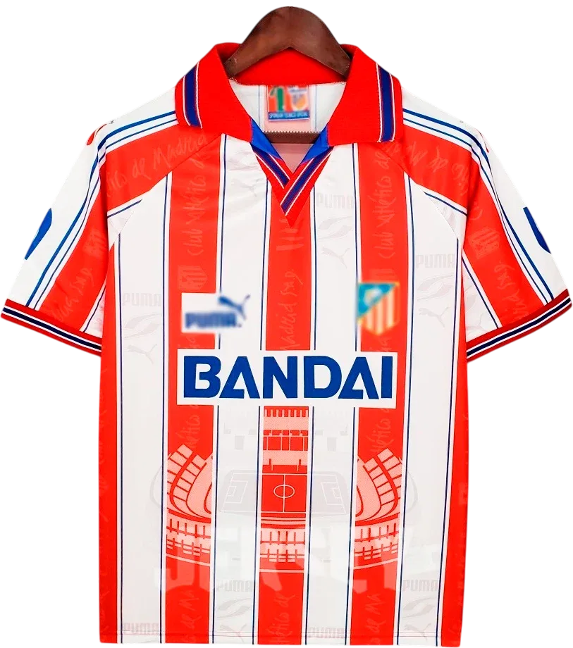 Atlético Madrid Retro-Trikot 1996/97 Heim – Vorderseite