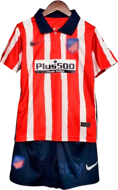 Atlético Madrid Retro-Trikot 2020/21 Heim für Kinder – Vorderseite