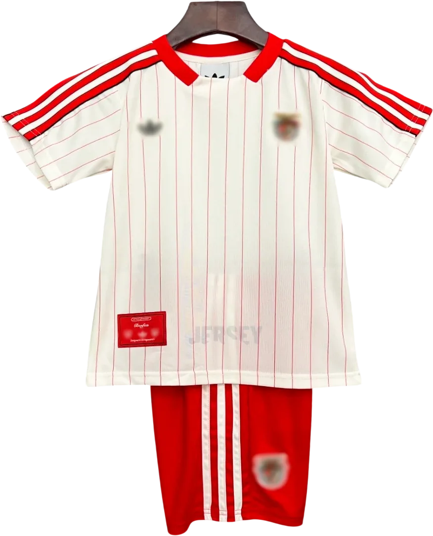 Benfica Lissabon Retro-Trikot 2025/26 Sonderedition Icons für Kinder – Vorderseite