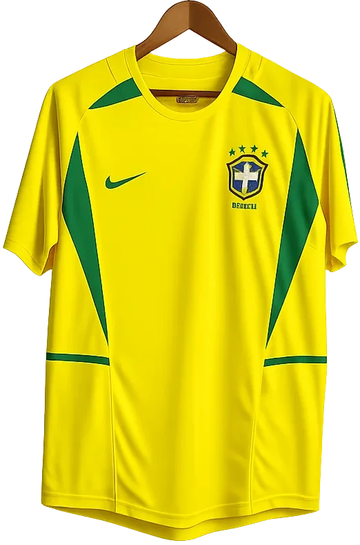 Brasilien Retro-Trikot 2002 Heim – Vorderseite