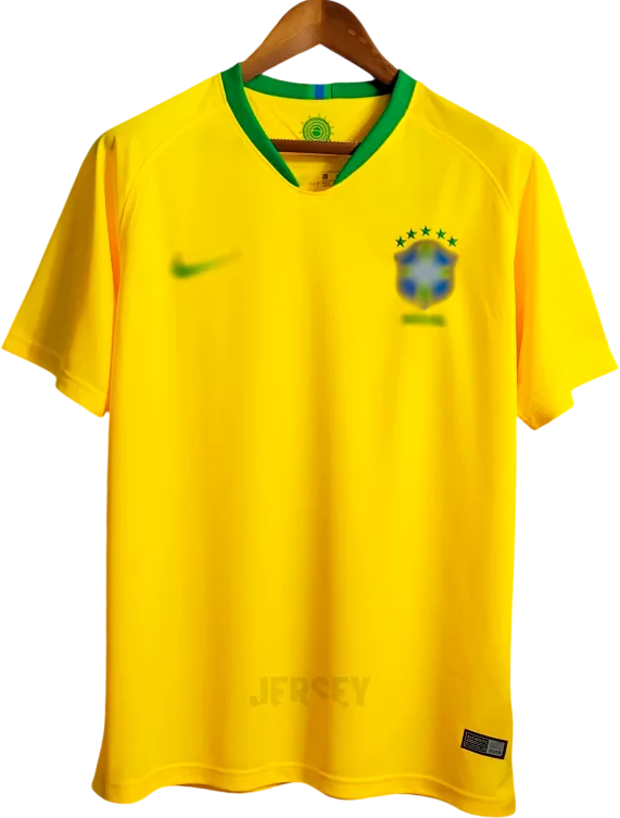 Brasilien Retro-Trikot 2018 Heim – Vorderseite