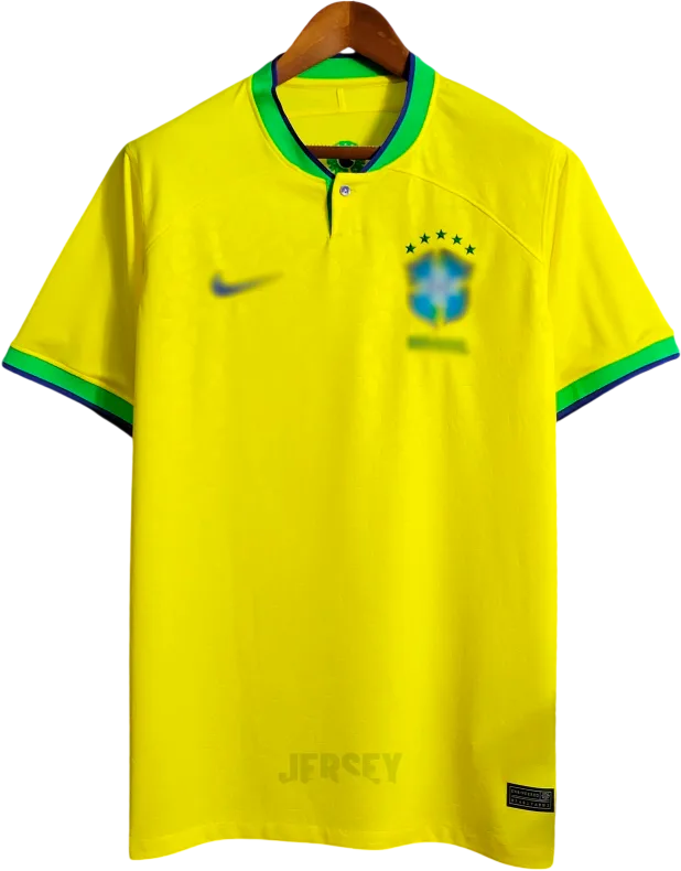 Brasilien Retro-Trikot 2022 Heim – Vorderseite
