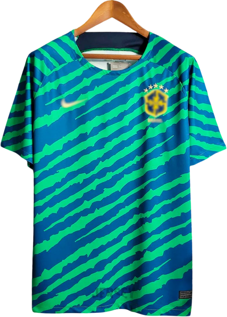 Brasilien Retro-Trikot 2022 Training – Vorderseite