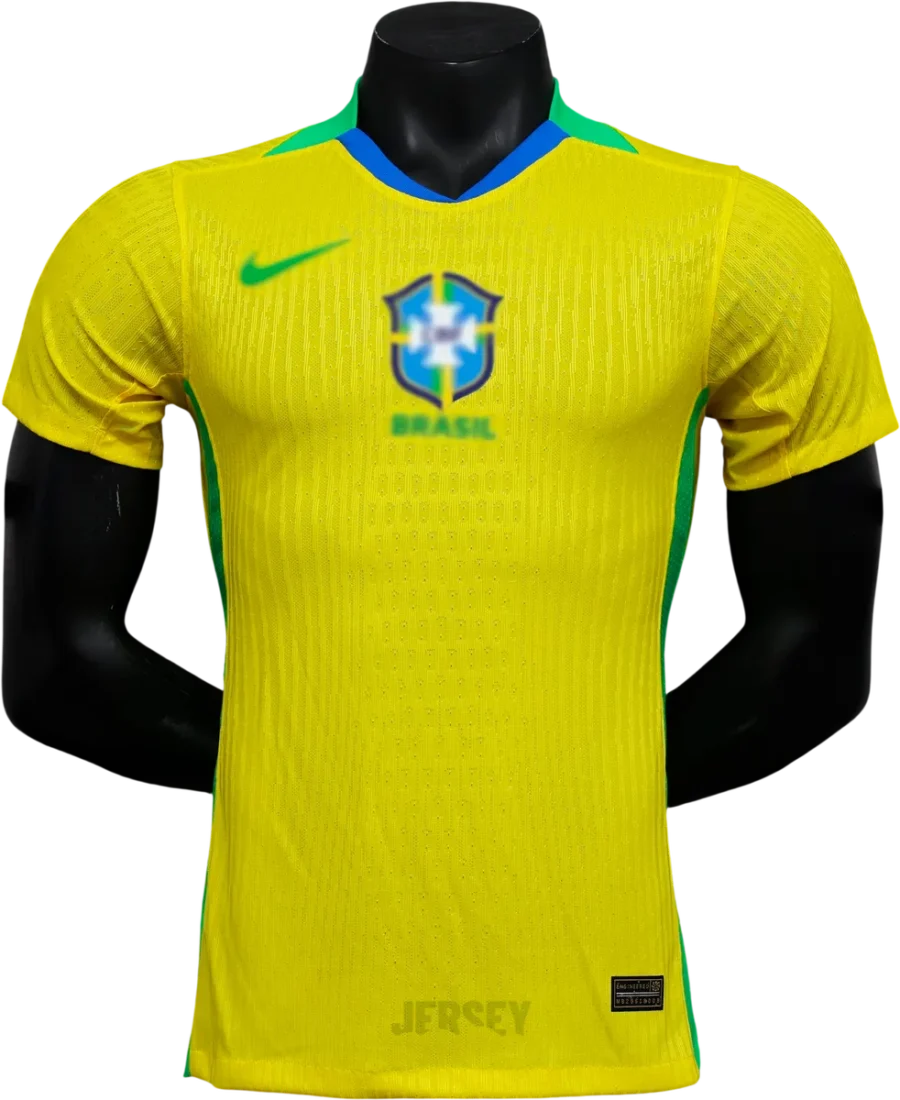 Brasilien Retro-Trikot 2024 Heim Frauen – Vorderseite