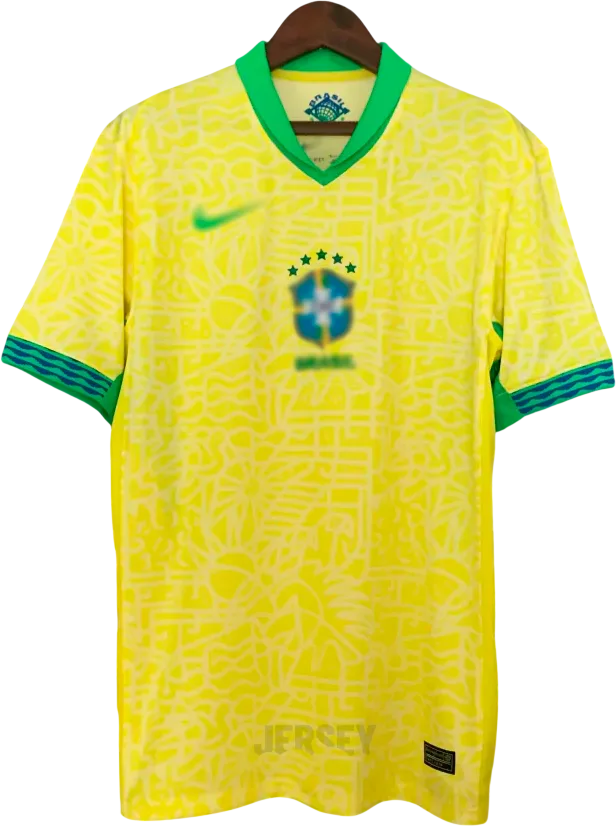 Brasilien Retro-Trikot 2024 Heim – Vorderseite