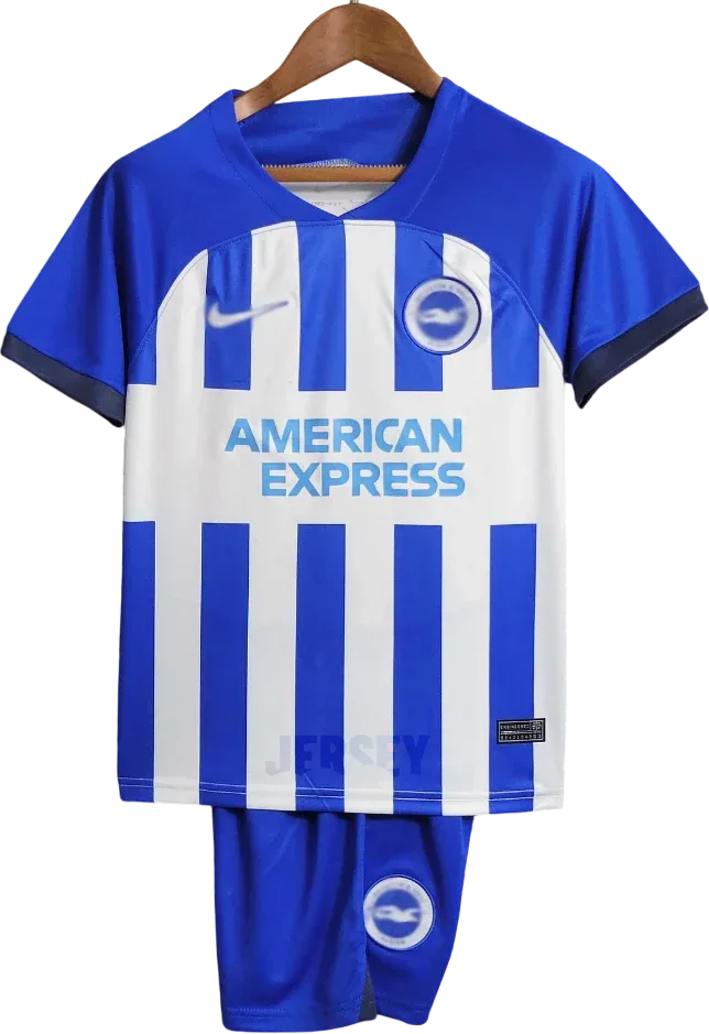 Brighton & Hove Albion Retro-Trikot 2023/24 Heim für Kinder – Vorderseite