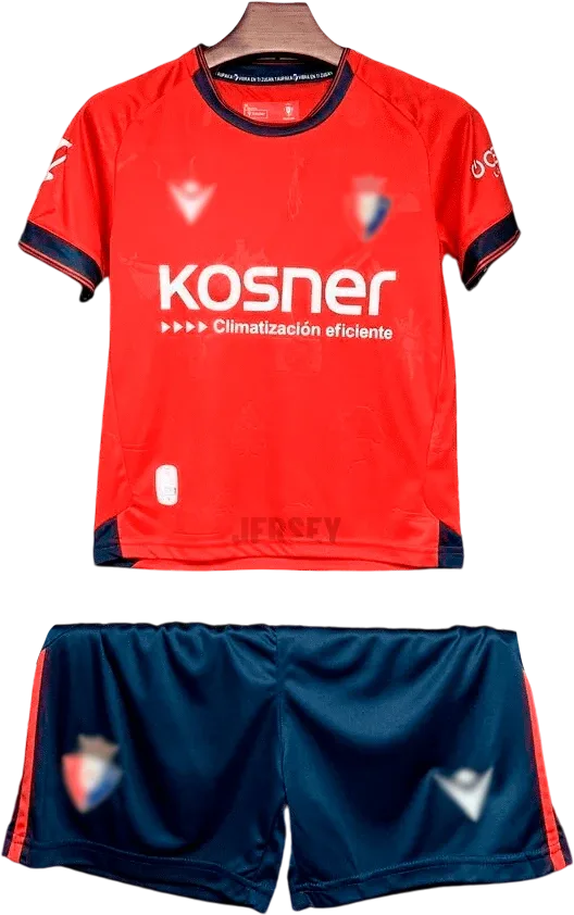 CA Osasuna Retro-Trikot 2024/25 Heim für Kinder – Vorderseite