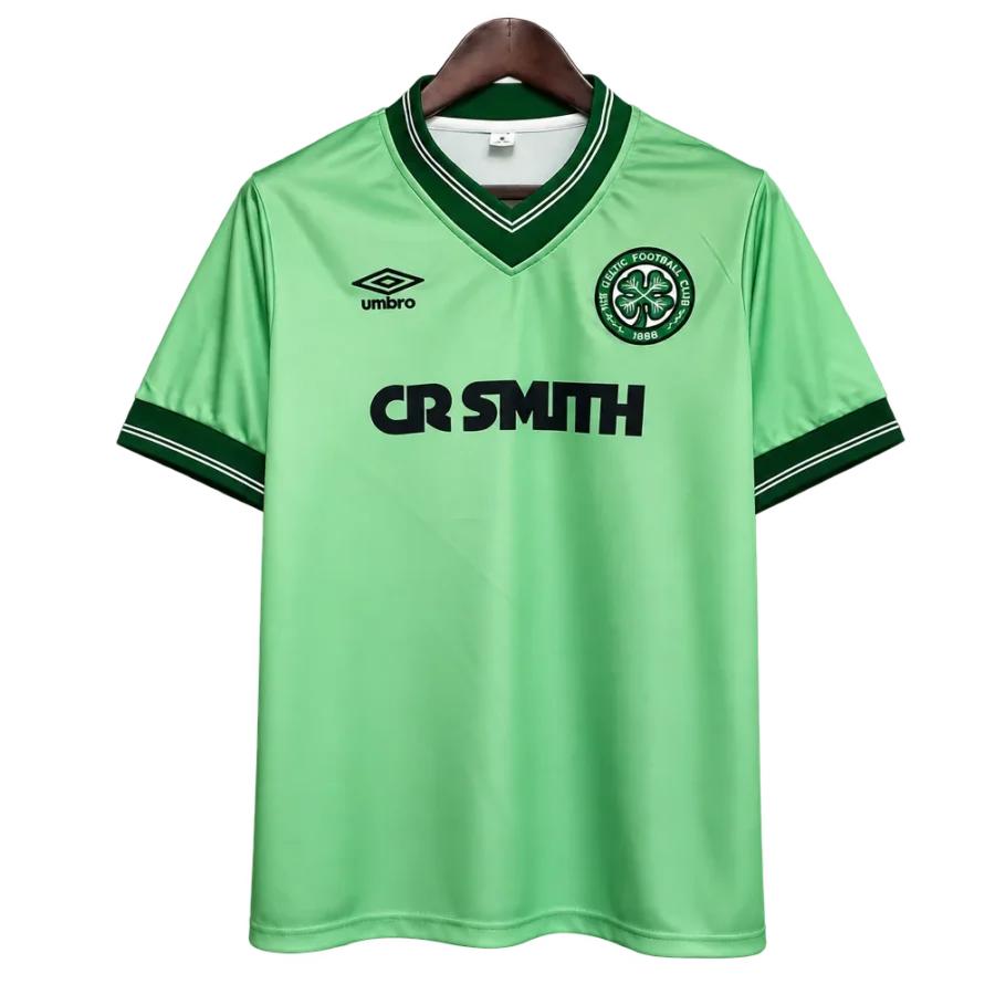 Celtic Glasgow Retro-Trikot 1984–86 Auswärts limettengrün – Vorderseite
