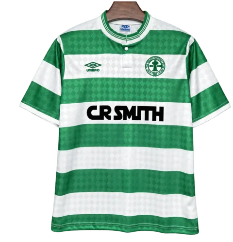 Celtic Glasgow Retro-Trikot 1987/88 Heim mit Rundhalskragen