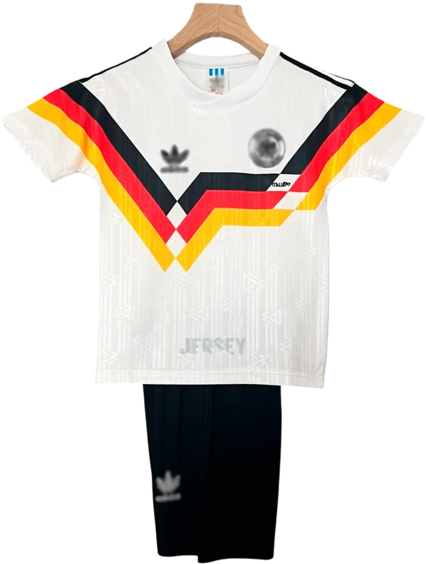 Deutschland Retro-Trikot 1990 Heim für Kinder – Vorderseite