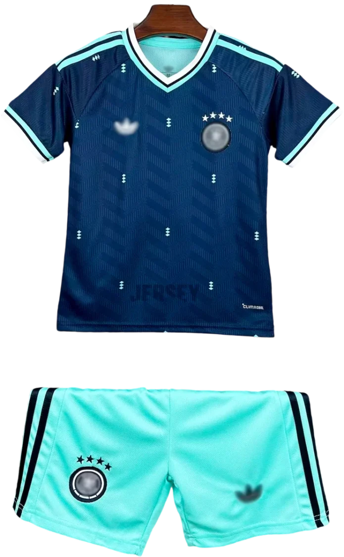 Deutschland Retro-Trikot 2026 Heim für Kinder – Vorderseite