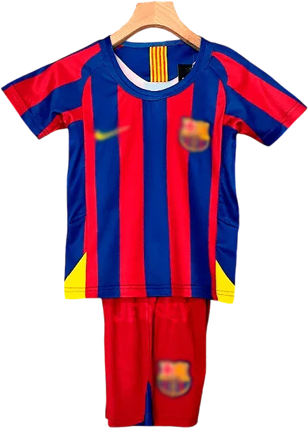FC Barcelona Retro-Trikot 2005/06 Heim für Kinder – Vorderseite