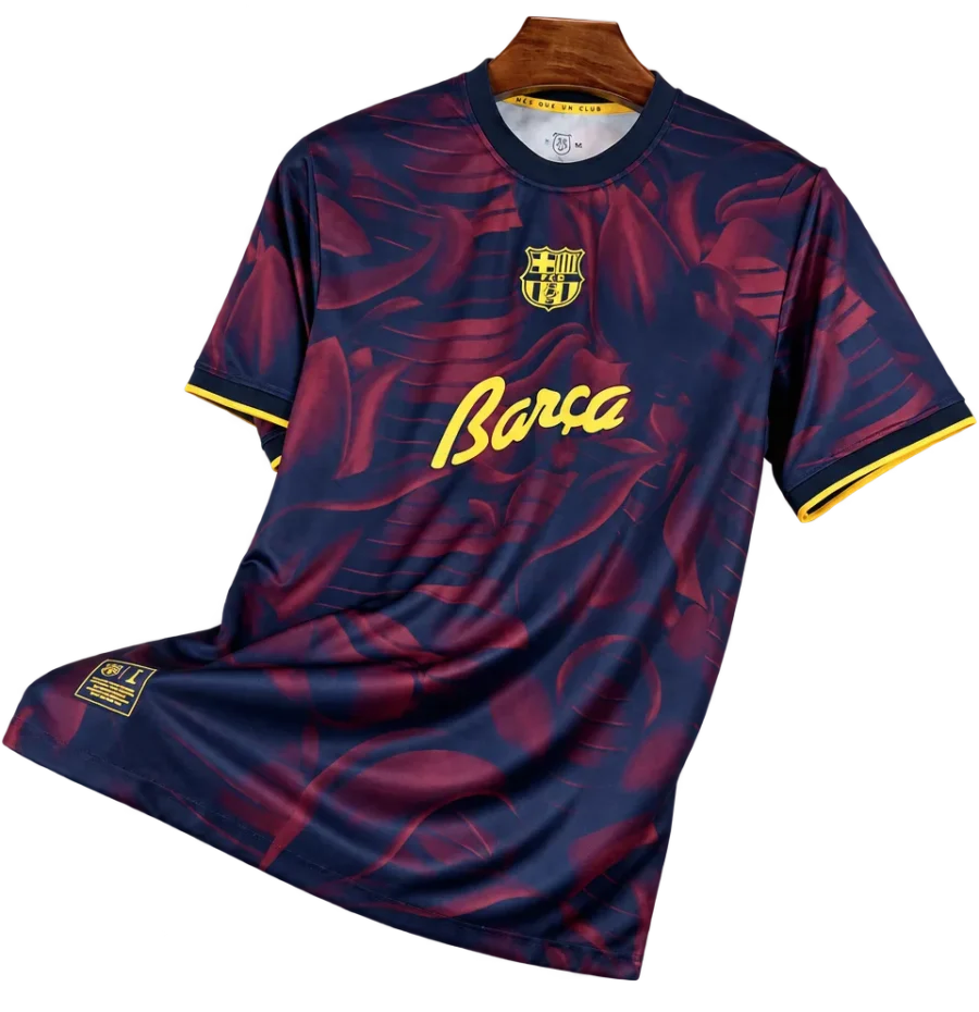 FC Barcelona Retro-Trikot 2026/27 Sonderedition Barça blau und granatrot – Vorderseite