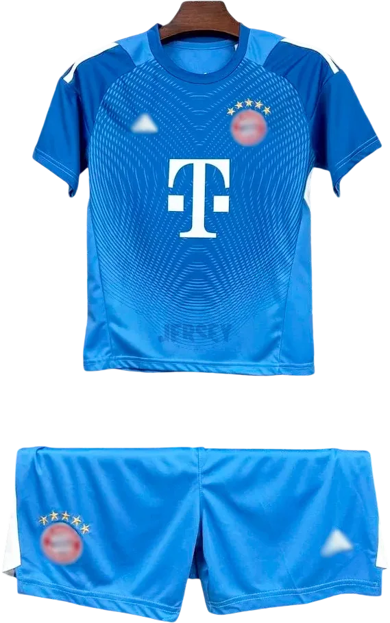 FC Bayern München Retro-Trikot 2025/26 Torwart Auswärts für Kinder – Vorderseite