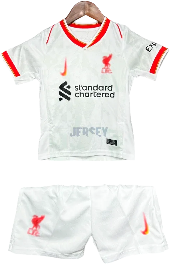 FC Liverpool Retro-Trikot 2024/25 Ausweich für Kinder – Vorderseite