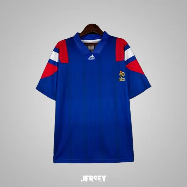 Frankreich Retro-Trikot 1992 Heim – Vorderseite