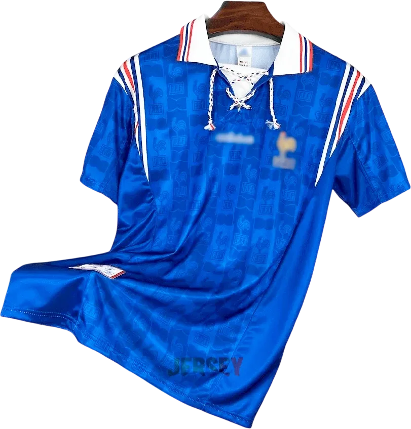 Frankreich Retro-Trikot 1996 Heim – Vorderseite