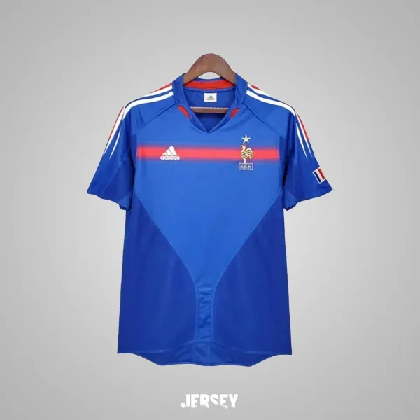 Frankreich Retro-Trikot 2004 Heim – Vorderseite