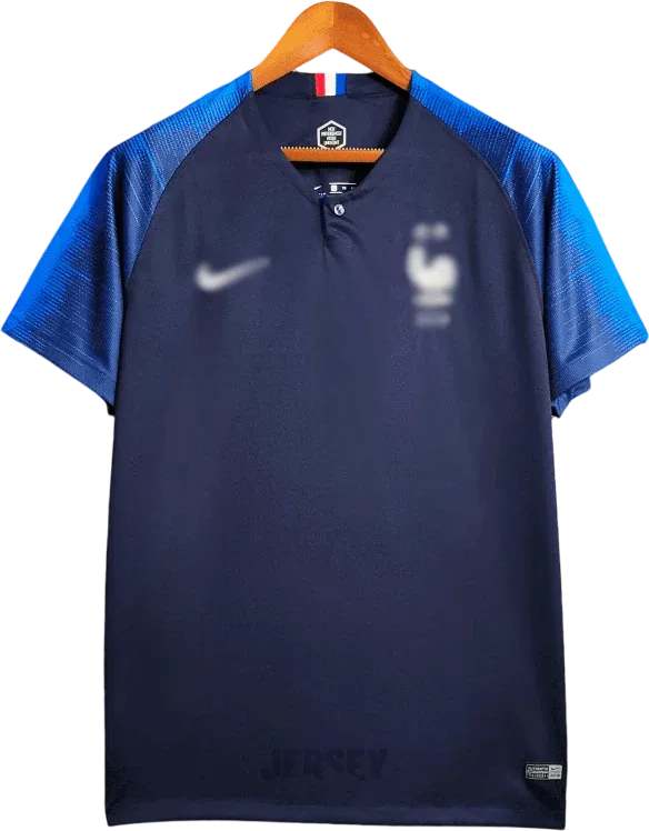 Frankreich Retro-Trikot 2018 Heim – Vorderseite