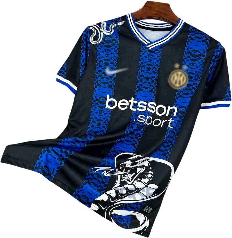 Inter Mailand Retro-Trikot 2024/25 Sonderedition White Mamba – Vorderseite