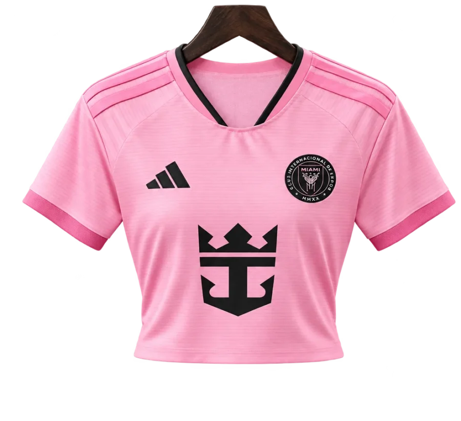 Inter Miami Retro-Trikot 2026/27 Heim Frauen Crop-Top – Vorderseite