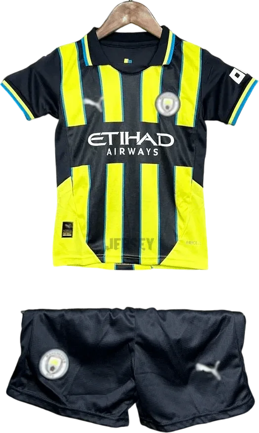 Manchester City Retro-Trikot 2024/25 Auswärts für Kinder – Vorderseite