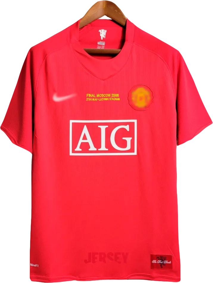 Manchester United Retro-Trikot 2007/08 Heim – Vorderseite