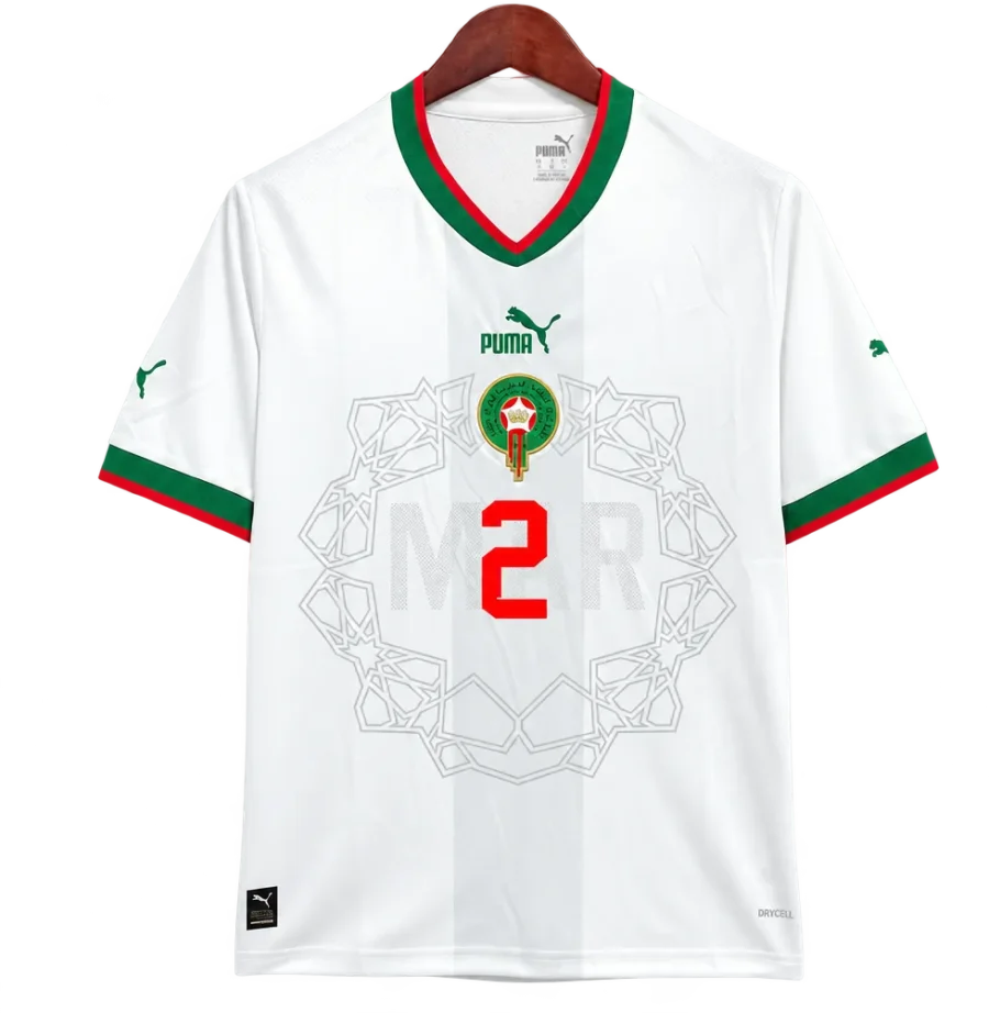 Marokko Retro-Trikot 2022 Auswärts – Vorderseite