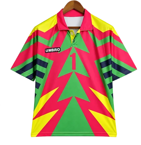Mexiko Retro-Trikot 1994 Torwart Heim Campos 1 grün-rosa