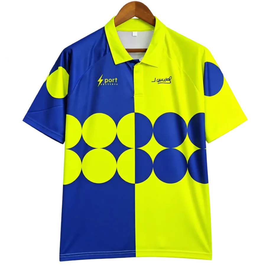 Mexiko Retro-Trikot 1998 Torwart Heim Campos 1 blau-gelb – Vorderseite