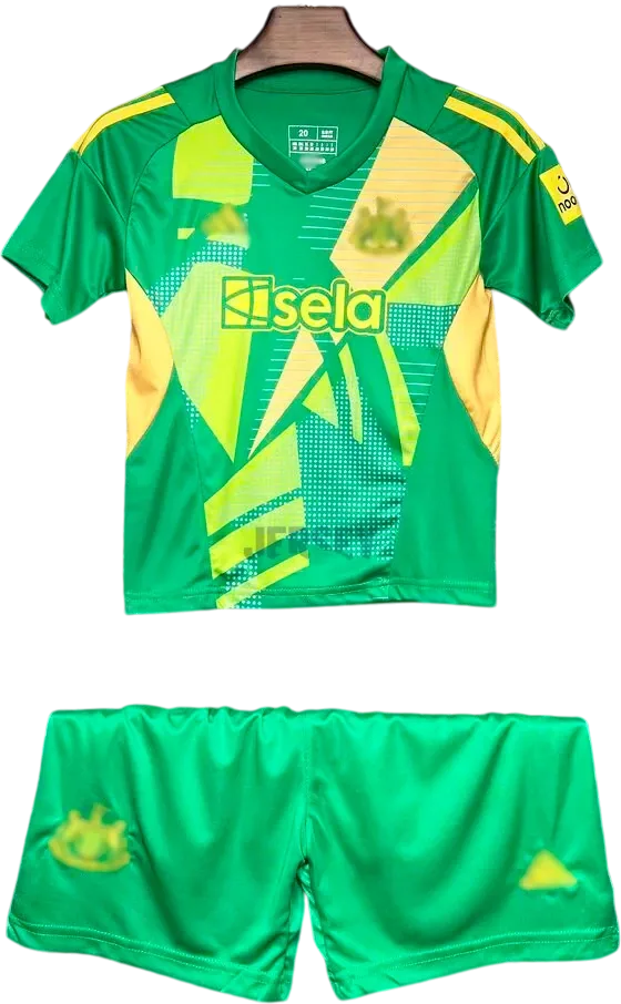 Newcastle United Retro-Trikot 2024/25 Torwart Heim für Kinder – Vorderseite