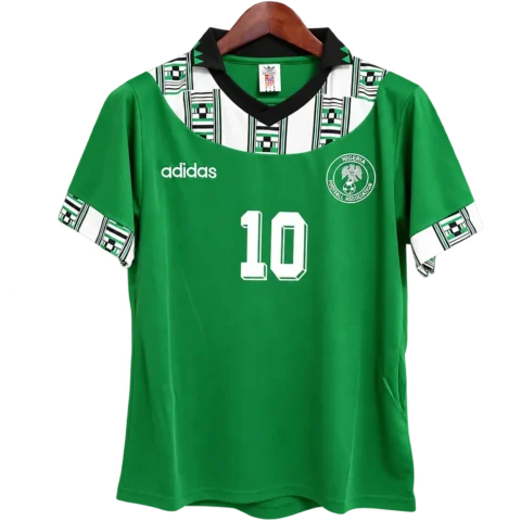 Nigeria Retro-Trikot 1994 Heim mit bedrucktem Kragen
