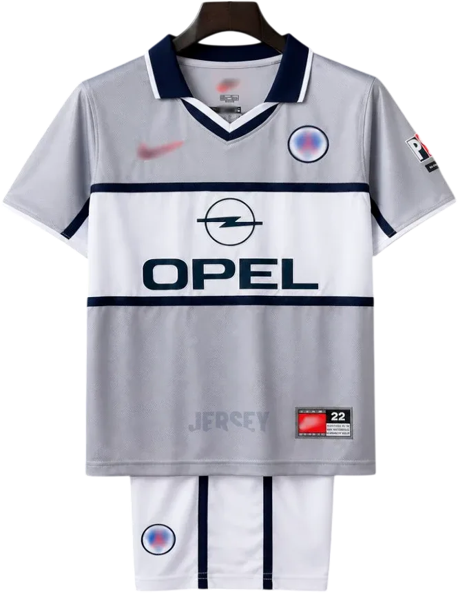 Paris Saint-Germain Retro-Trikot 2000/01 Ausweich für Kinder – Vorderseite
