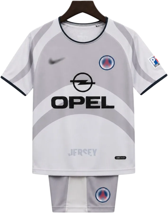 Paris Saint-Germain Retro-Trikot 2001/02 Auswärts für Kinder – Vorderseite