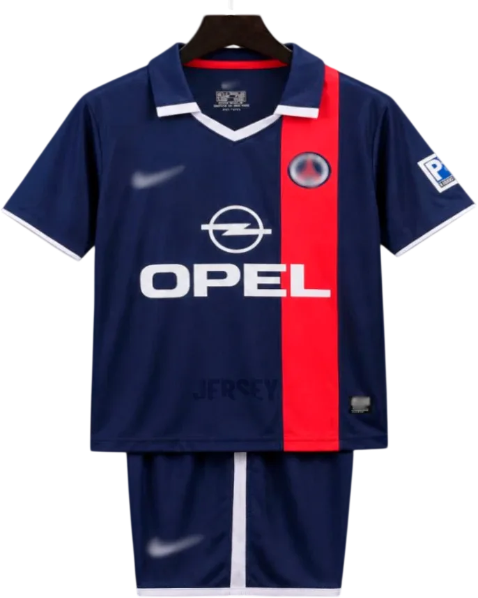 Paris Saint-Germain Retro-Trikot 2001/02 Heim für Kinder – Vorderseite