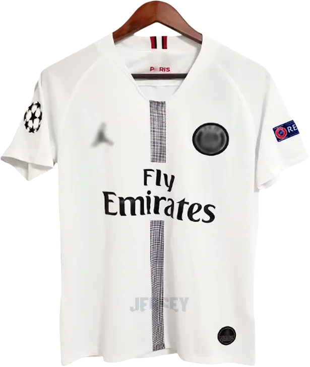 Paris Saint-Germain Retro-Trikot 2018/19 Auswärts Champions League weiß – Vorderseite