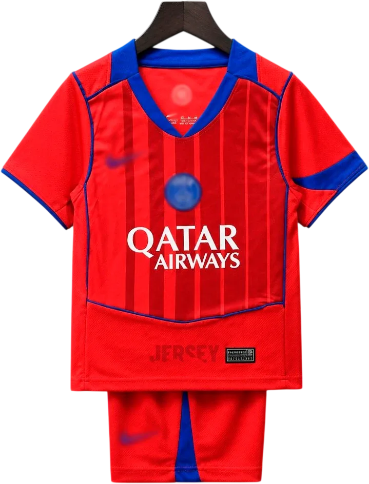 Paris Saint-Germain Retro-Trikot 2025/26 Ausweich für Kinder – Vorderseite