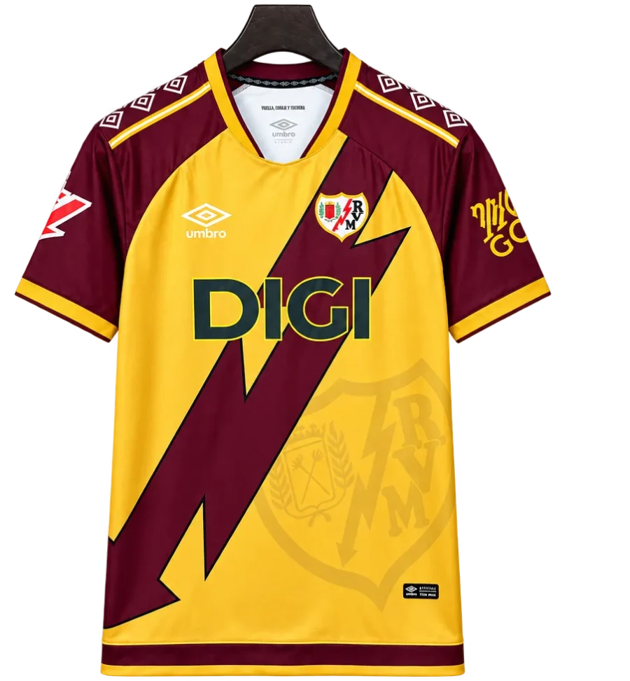 Rayo Vallecano Retro-Trikot 2026/27 Ausweich – Vorderseite