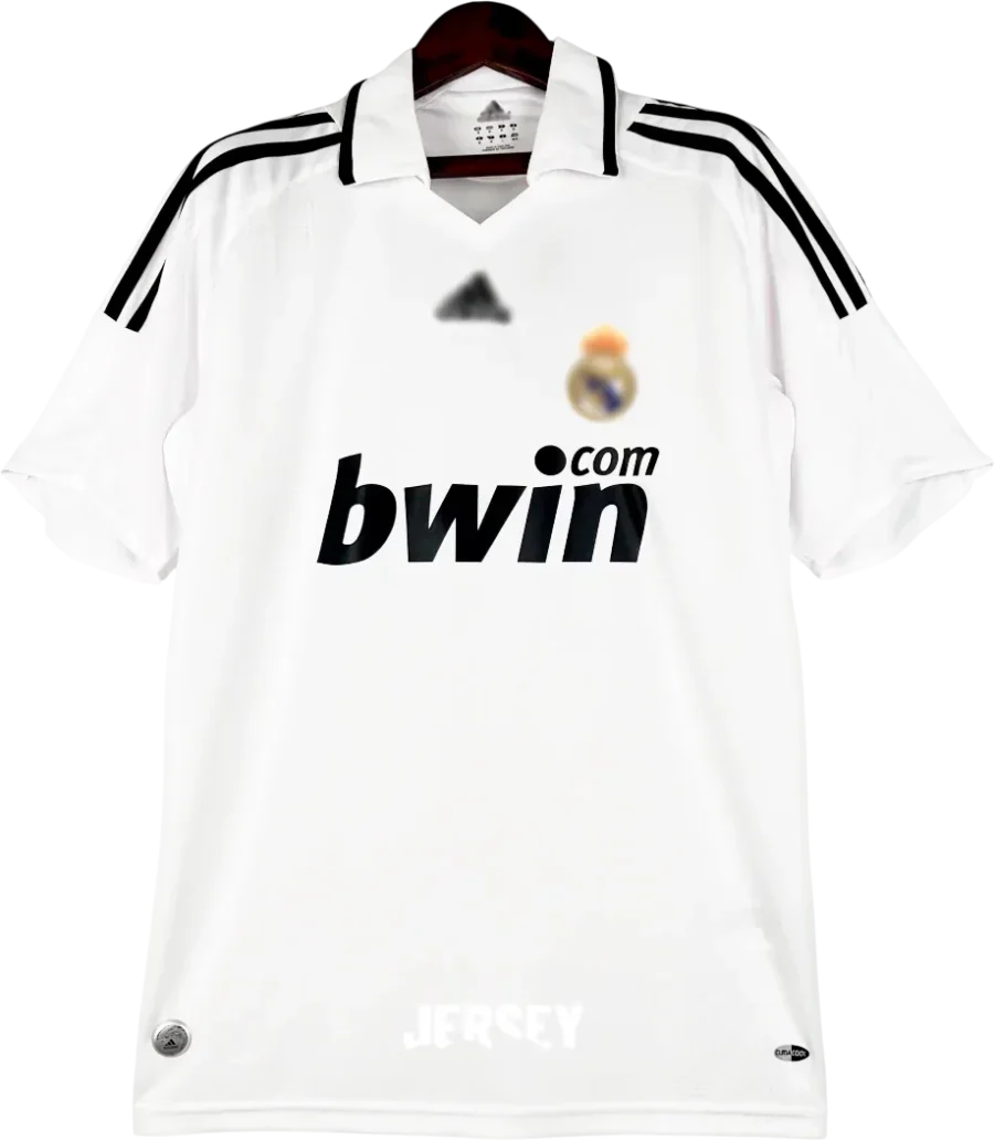 Real Madrid Retro-Trikot 2008/09 Heim – Vorderseite