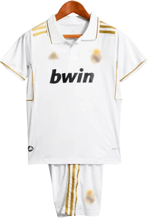 Real Madrid Retro-Trikot 2011/12 Heim für Kinder – Vorderseite