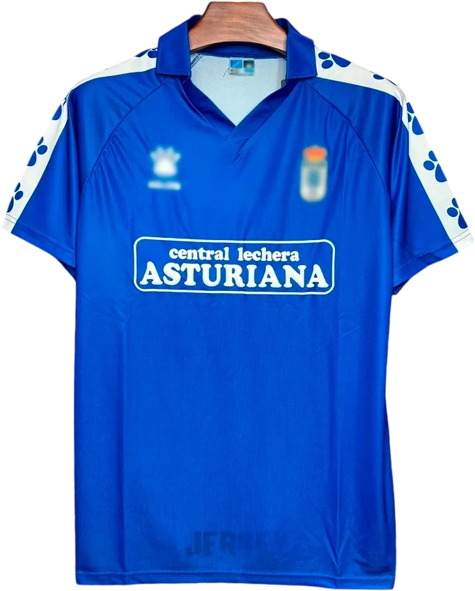 Real Oviedo Retro-Trikot 1990/91 Heim – Vorderseite
