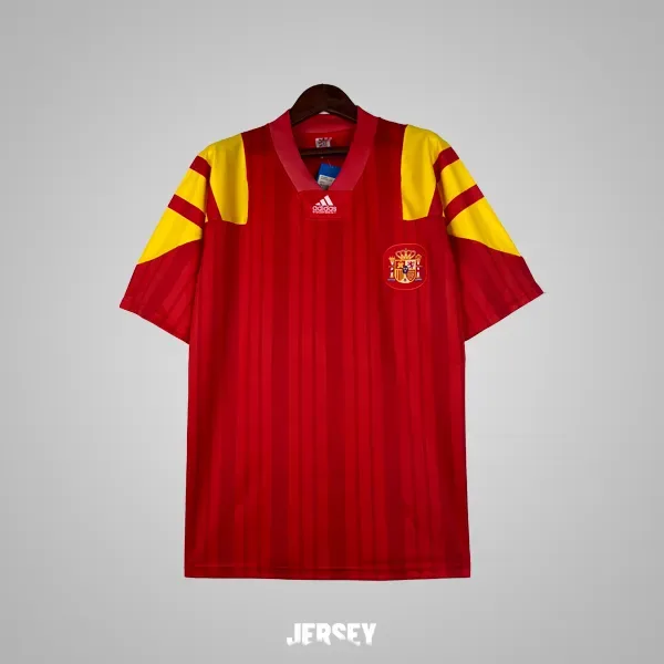 Spanien Retro-Trikot 1992 Heim – Vorderseite
