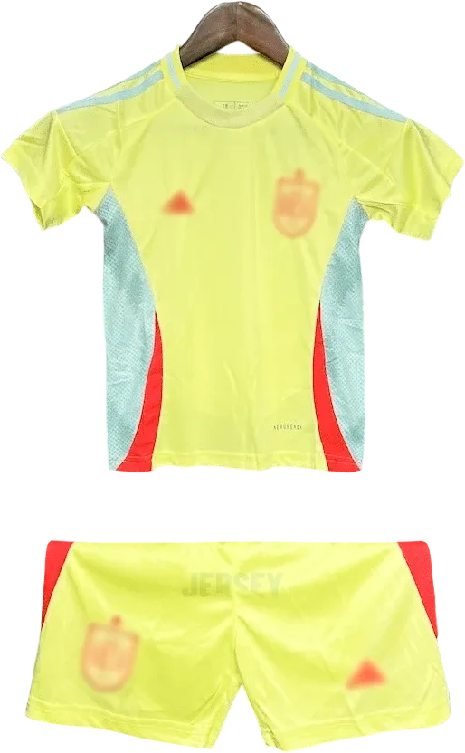 Spanien Retro-Trikot 2024 Auswärts für Kinder – Vorderseite